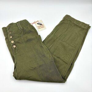 Women's Small High Rise Tapered Fit Ankle Pants - Knox Rose Olive Green